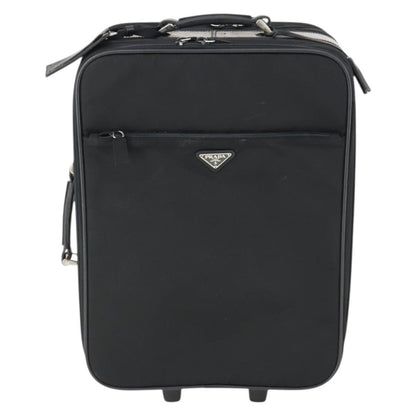 Prada Trolley Rolling Luggage Tessuto and Saffiano Leather, BLACK, NYLON, Travel bag