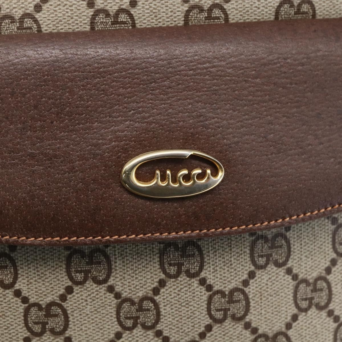 Gucci Front Pocket Messenger Bag GG Canvas with Leather, BEIGE, CANVAS, Shoulder bag