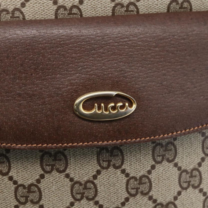 Gucci Front Pocket Messenger Bag GG Canvas with Leather, BEIGE, CANVAS, Shoulder bag