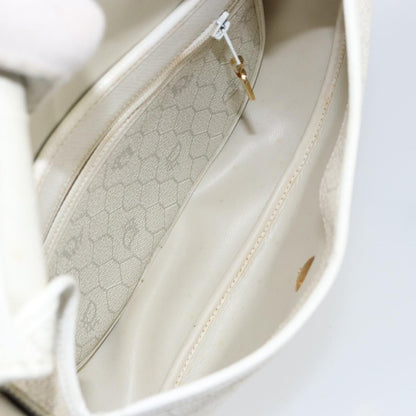 Christian Dior Vintage Honeycomb Flap Crossbody Bag Canvas and Leather, WHITE, CANVAS, Shoulder bag