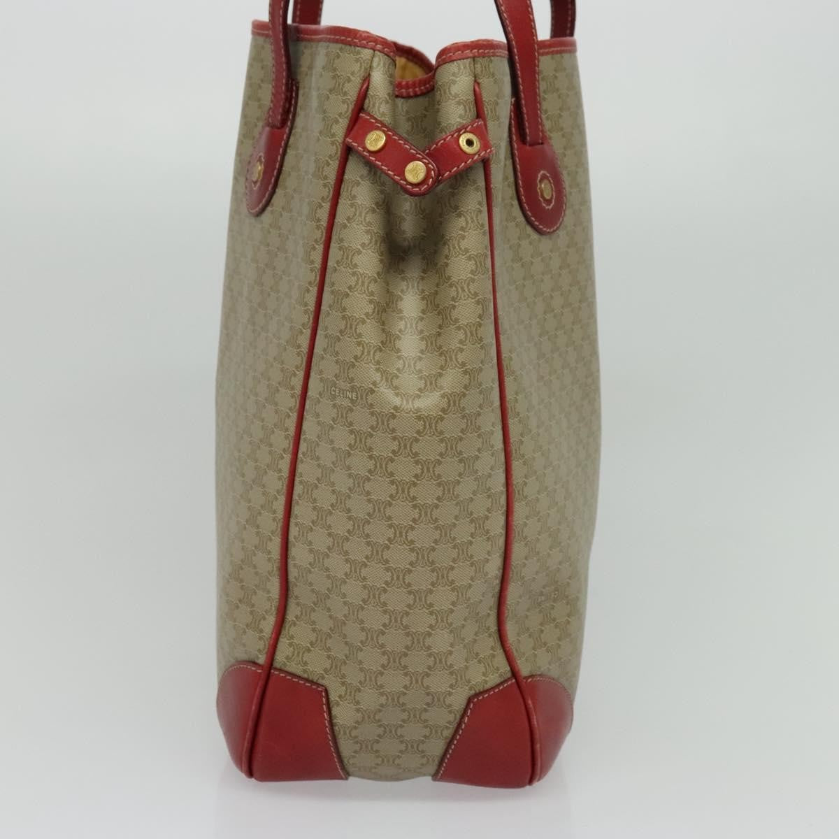 Celine Vintage Macadam Tote bag Canvas and Leather, BEIGE, CANVAS, Tote bag