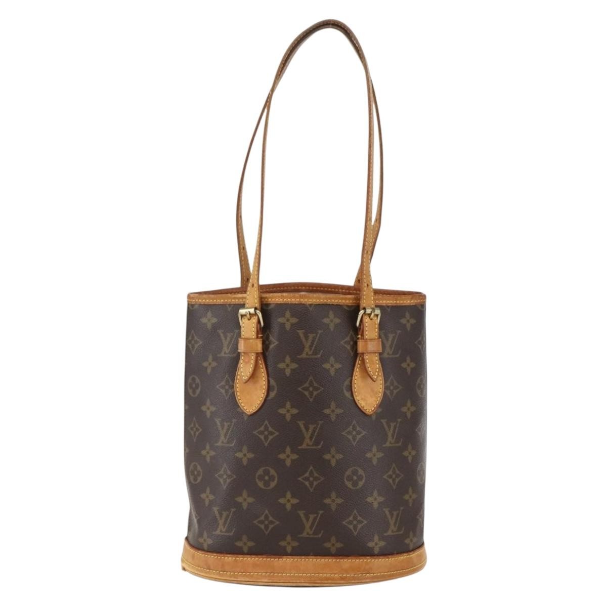 Louis Vuitton Petit Bucket Bag Monogram Canvas, BROWN, CANVAS, Shoulder bag