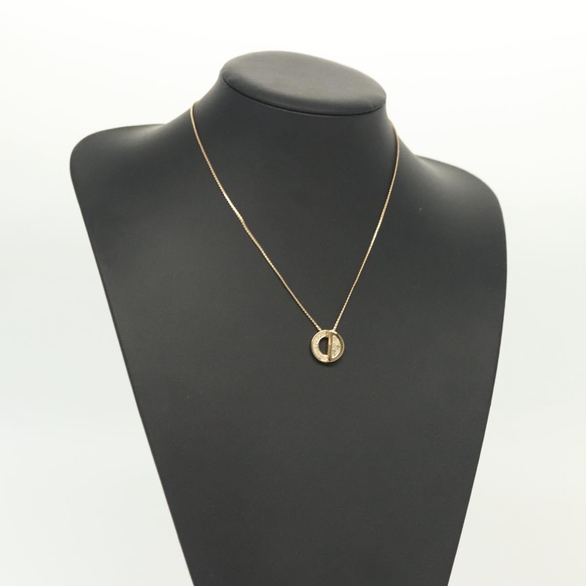 Christian Dior CD Pendant Necklace Metal and Crystals, GOLD, METAL, Necklace