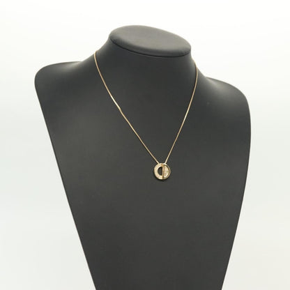 Christian Dior CD Pendant Necklace Metal and Crystals, GOLD, METAL, Necklace