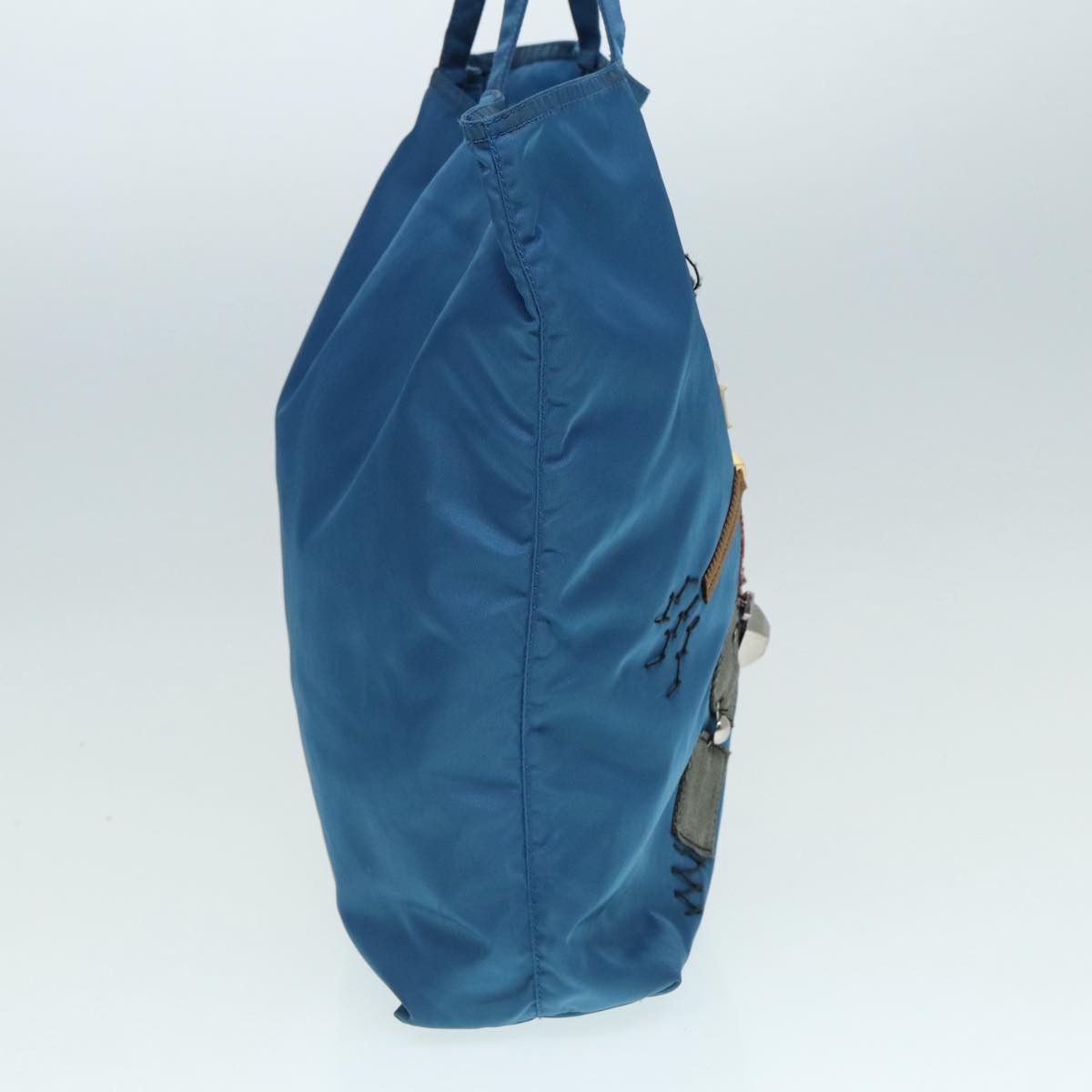 Prada Robot Open Tote Tessuto, BLUE, NYLON, Tote bag
