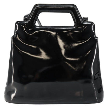 Salvatore Ferragamo Wanda Handbag Patent Leather, BLACK, PATENT_LEATHER, Handbag