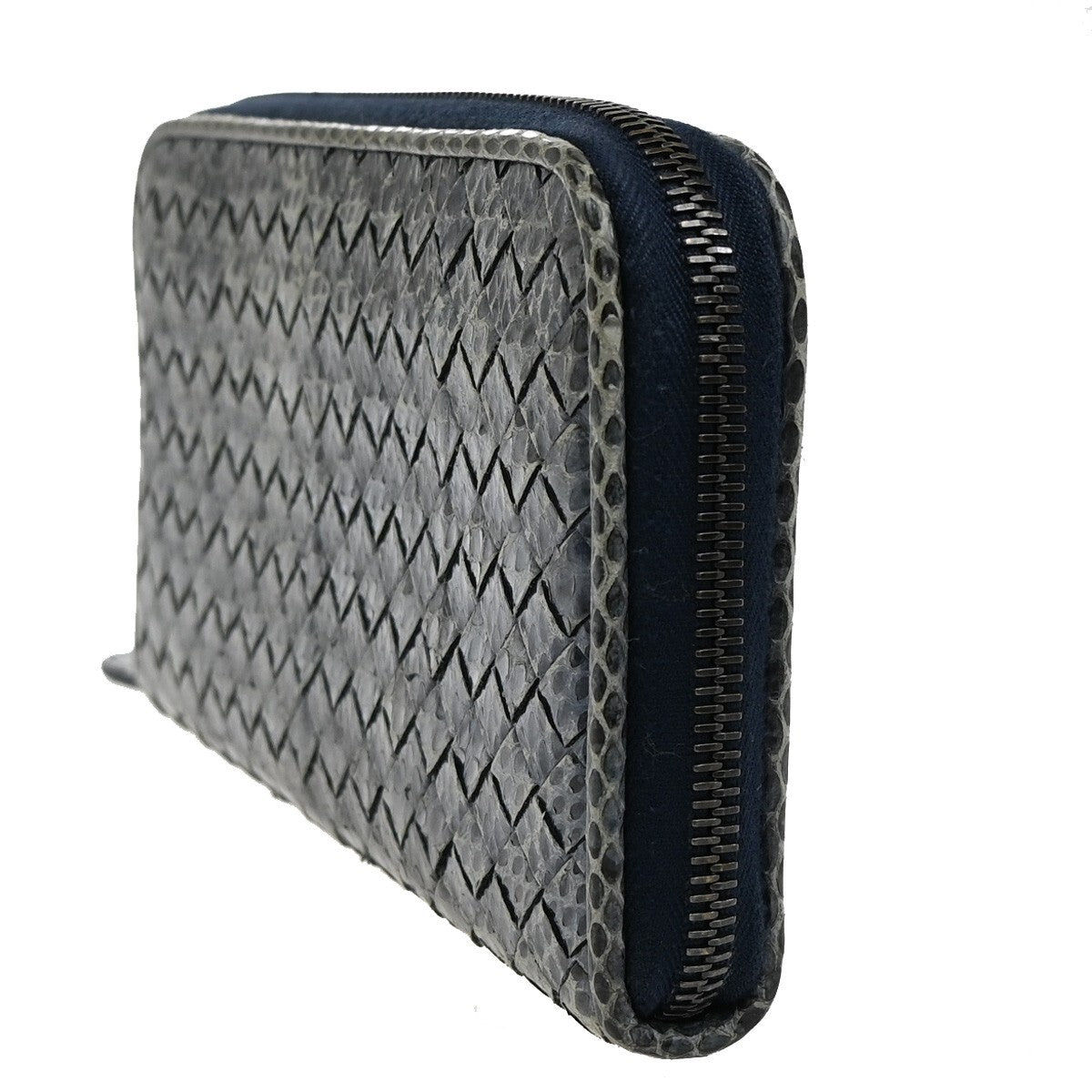 Bottega Veneta Intrecciato Wallet Leather, BLUE, LEATHER, Wallets