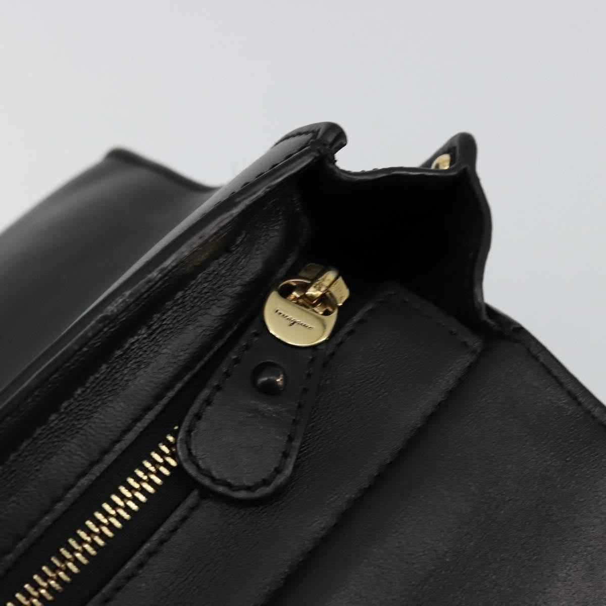 Salvatore Ferragamo Sofia Satchel Leather, Black, Leather, Handbag
