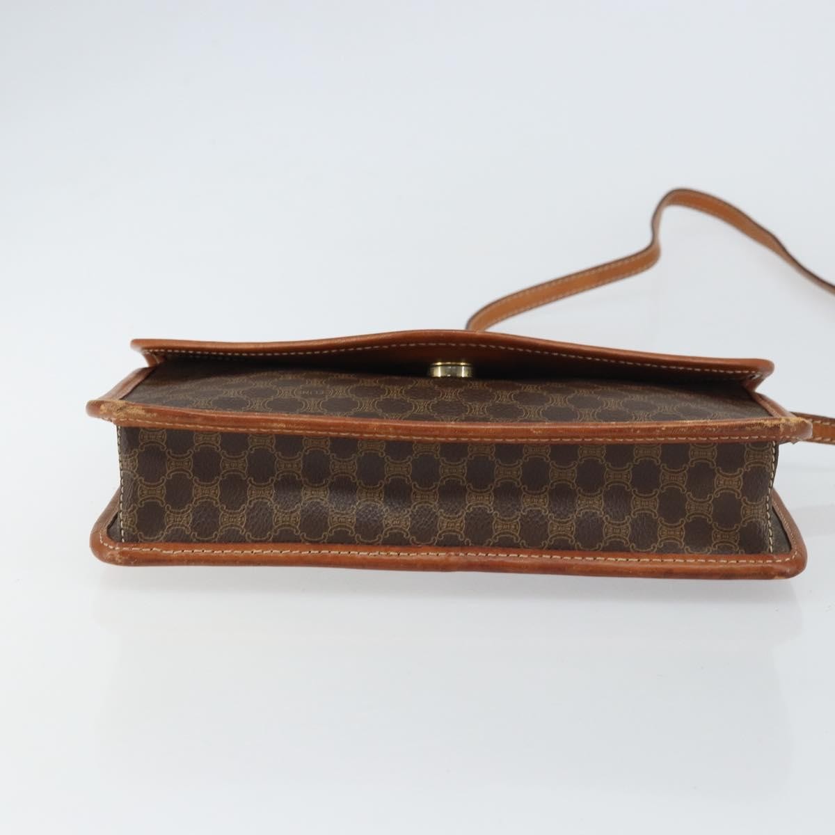 Celine Circle Logo Shoulder Bag Canvas, BROWN, CANVAS, Shoulder bag