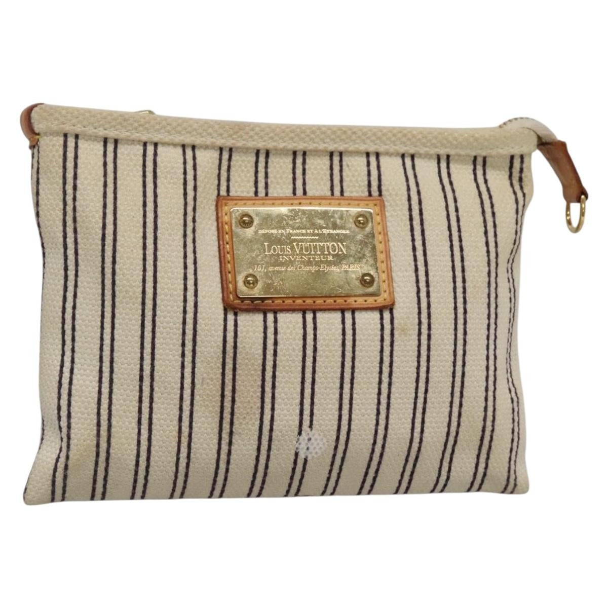 Louis Vuitton Antigua Pouch Canvas, WHITE, CANVAS, Clutche & pouche