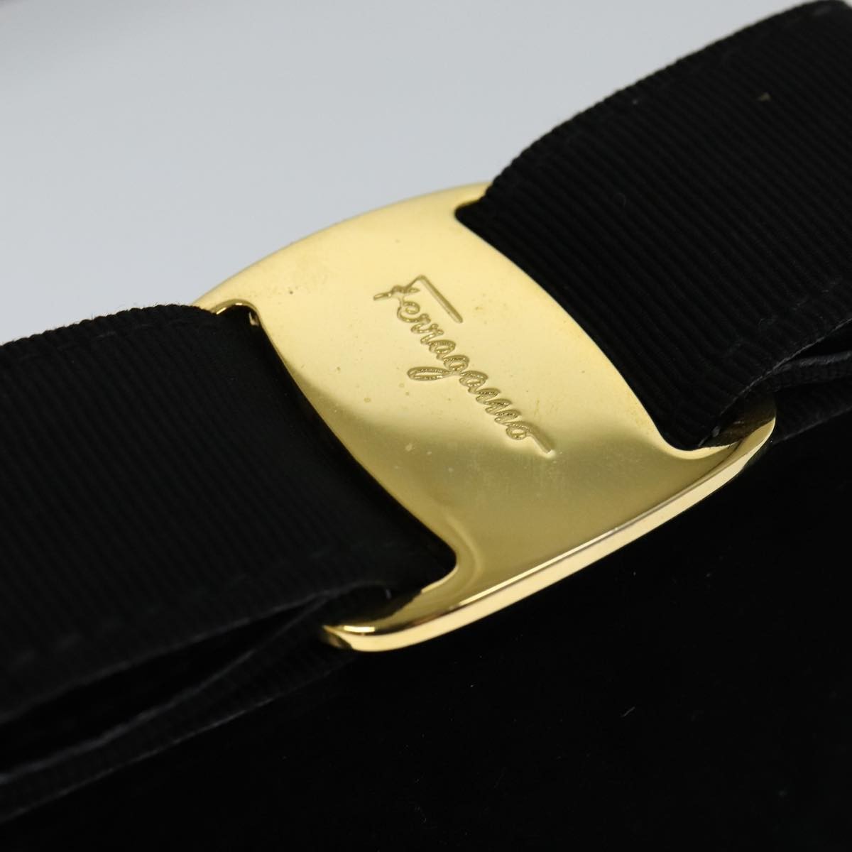 Salvatore Ferragamo Vala Shoulder Bag Suede, BLACK, SUEDE, Shoulder bag