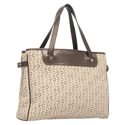 Celine Vintage Macadam Handbag Canvas, BEIGE, CANVAS, Handbag