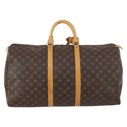 Louis Vuitton Keepall Bag Monogram Canvas, BROWN, CANVAS, Travel bag