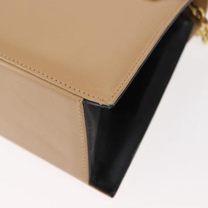 Salvatore Ferragamo Chain Flap Shoulder Bag Leather, BEIGE, LEATHER, Shoulder bag