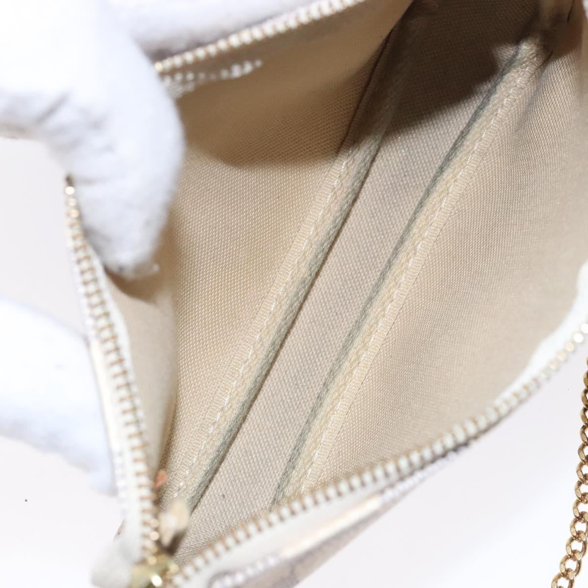 Louis Vuitton Pochette Accessoires Damier, WHITE, CANVAS, Clutche & pouche
