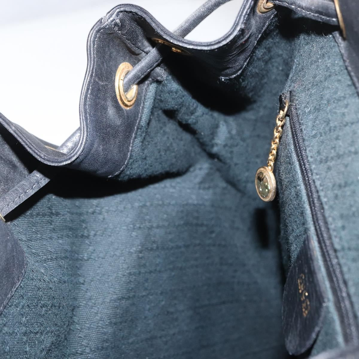 Gucci Vintage Bamboo Backpack Leather, BLACK, LEATHER, Backpack