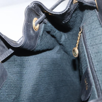 Gucci Vintage Bamboo Backpack Leather, BLACK, LEATHER, Backpack