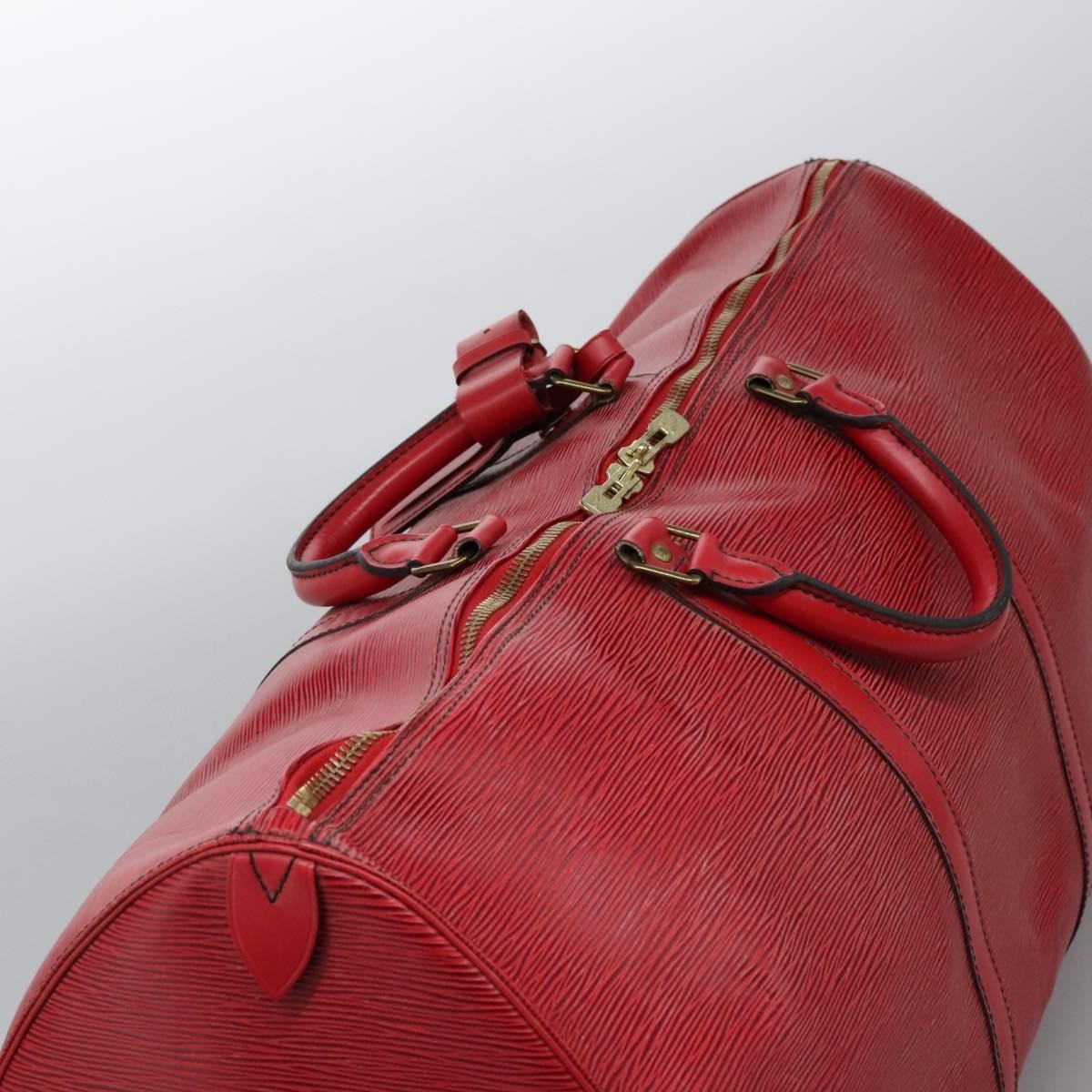 Louis Vuitton Keepall Bag Epi Leather, RED, LEATHER, Travel bag