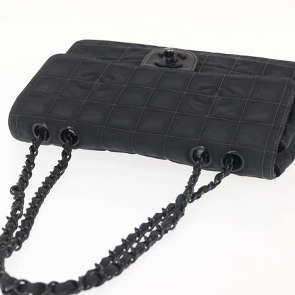 Chanel Travel Line Flap Bag Nylon, BLACK, NYLON, Travel bag