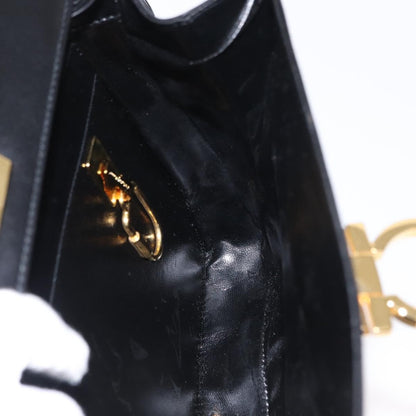 Salvatore Ferragamo Gancini Shoulder Bag Leather, BLACK, LEATHER, Shoulder bag