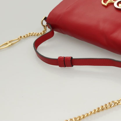 Gucci Zumi Shoulder Bag Leather, RED, LEATHER, Shoulder bag