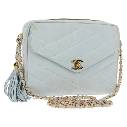 Chanel Vintage Camera bag Suede, BLUE, SUEDE, Crossbody bag