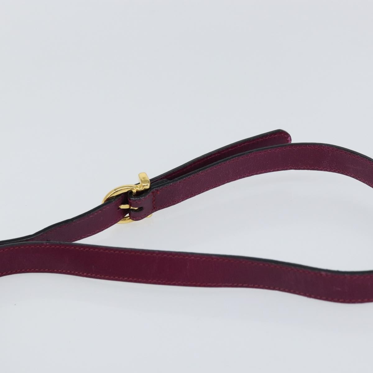 Salvatore Ferragamo Gancini Shoulder Bag Leather, PURPLE, LEATHER, Shoulder bag