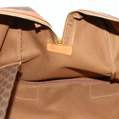 Celine Vintage Duffle Bag Canvas and Leather, Brown, Canvas, Travel Bag