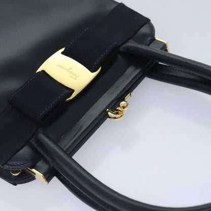 Salvatore Ferragamo Vala Handbag Leather, NAVY, LEATHER, Handbag