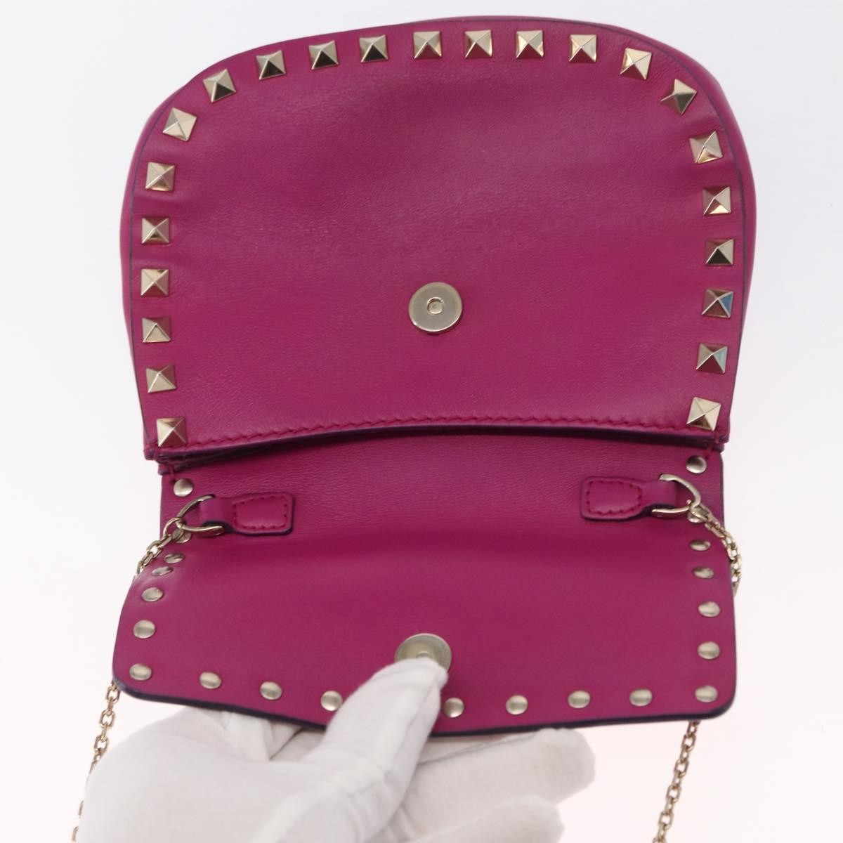 Valentino Garavani Rockstud Saddle Crossbody Bag Leather, PINK, LEATHER, Clutche & pouche