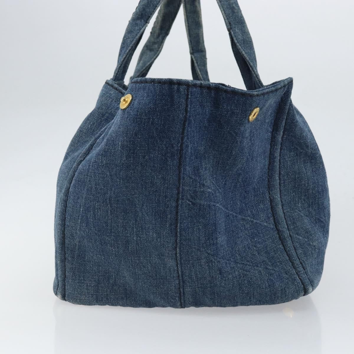 Prada Canapa Open Tote Denim, BLUE, CANVAS, Tote bag