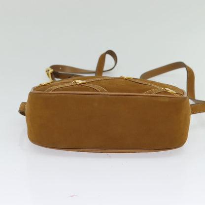 Salvatore Ferragamo Vala Shoulder Bag Suede, BROWN, SUEDE, Shoulder bag