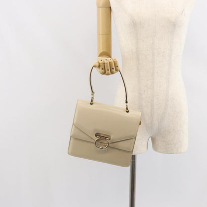 Celine Vintage Top Handle Bag Glazed Leather, ECRU, LEATHER, Handbag