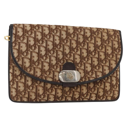 Christian Dior Vintage Trotter Shoulder Bag Canvas, BROWN, CANVAS, Shoulder bag