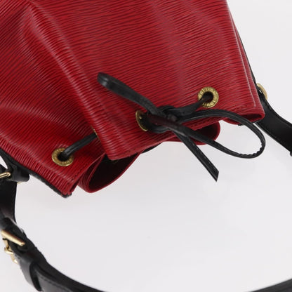 Louis Vuitton Bicolor Petit Noe Handbag Epi Leather, BLACK, LEATHER, Shoulder bag