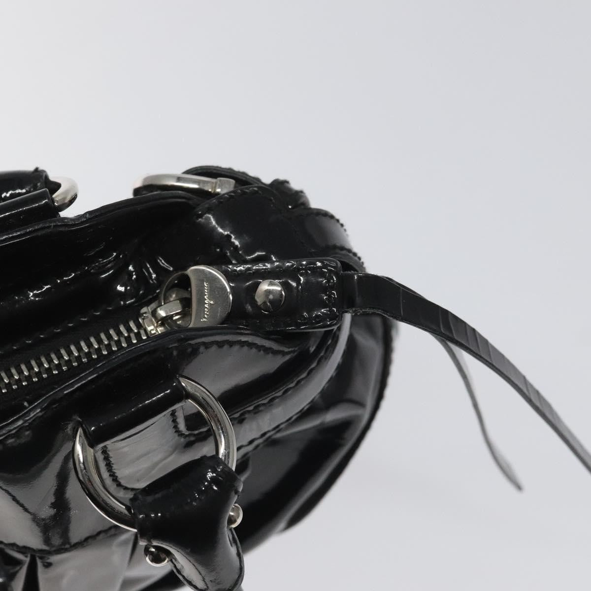 Salvatore Ferragamo Marisa Satchel Patent leather, BLACK, PATENT_LEATHER, Shoulder bag