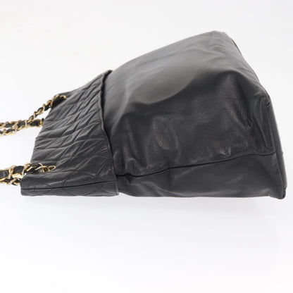 Chanel Chain Tote Leather, Black, Leather, Handbag