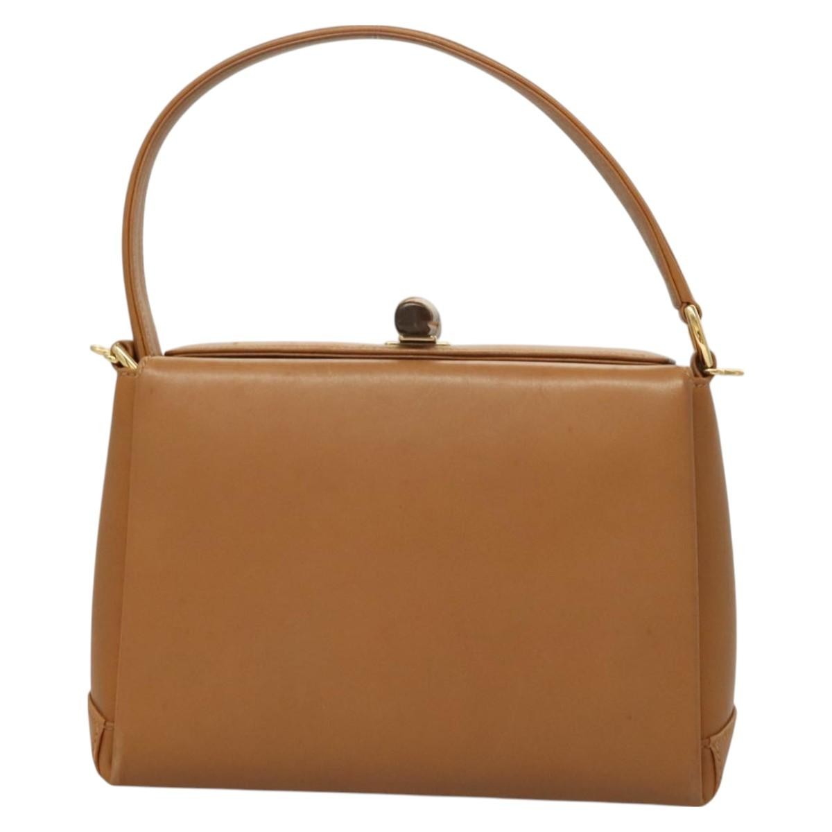 Gucci Vintage Convertible Bamboo Box Crossbody Bag Leather, BROWN, LEATHER, Handbag