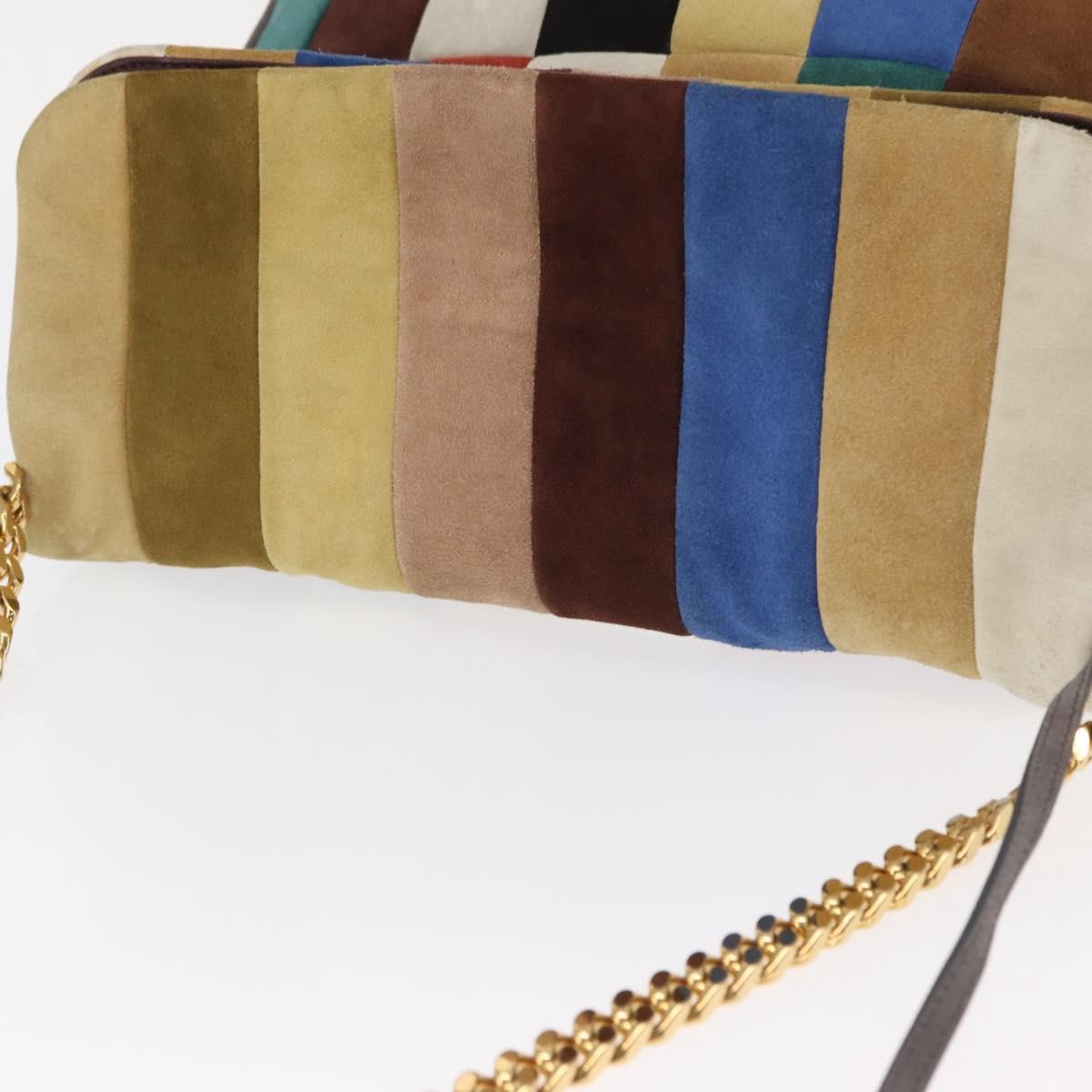Celine Triomphe Chain Shoulder Bag Leather, MULTICOLOUR, SUEDE, Crossbody bag