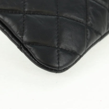 Chanel Lucky Charms Reissue 2.55 O Case Clutch Quilted Aged Calfskin, Black, Leather, Clutch