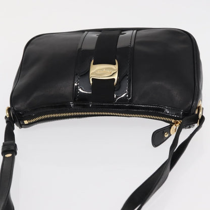 Salvatore Ferragamo Vala Shoulder Bag Leather, BLACK, LEATHER, Shoulder bag