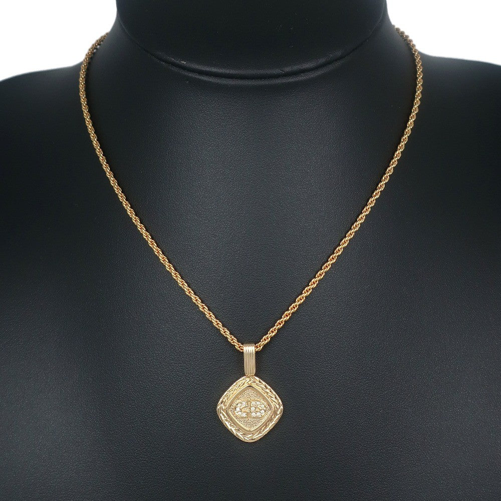 Christian Dior Vintage CD Pendant Necklace Metal, GOLD, GOLD_PLATED, Necklace