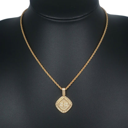 Christian Dior Vintage CD Pendant Necklace Metal, GOLD, GOLD_PLATED, Necklace