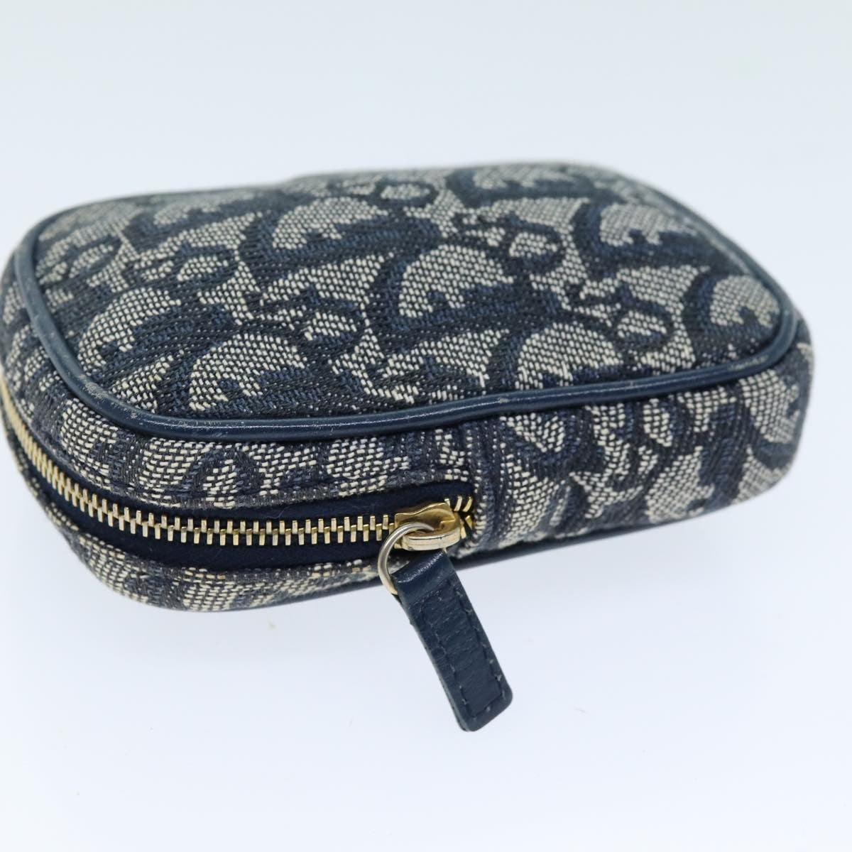 Christian Dior Vintage Trotter Pouch Canvas, NAVY, CANVAS, Clutche & pouche