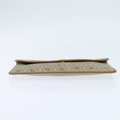 Christian Dior Vintage honeycomb clutch Canvas, BEIGE, CANVAS, Clutche & pouche