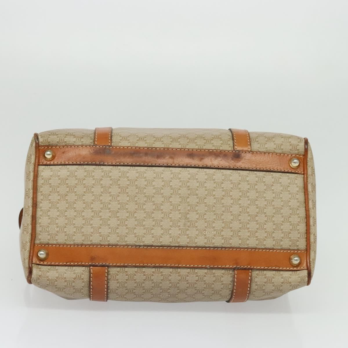 Celine Macadam Handbag Macadam with leather, BEIGE, CANVAS, Handbag