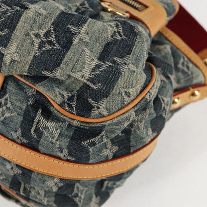 Louis Vuitton Porte Epaule Raye Handbag Striped Monogram Denim, BLUE, DENIM_JEANS, Handbag