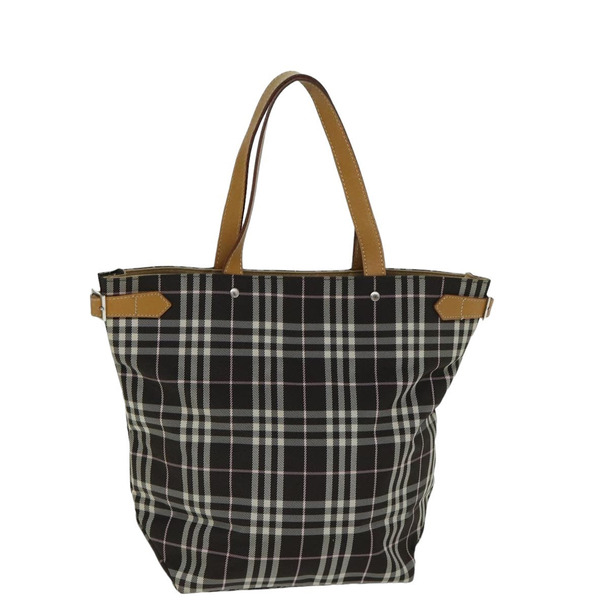 Burberry Nova Check Blue Label Nylon, Brown, Nylon, Tote Bag
