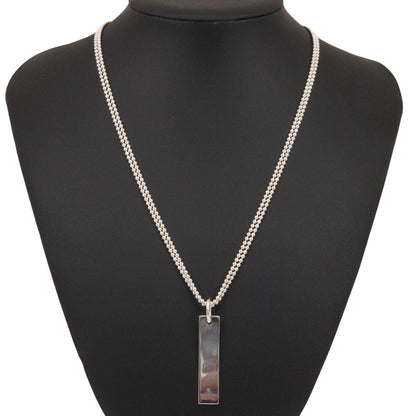 Gucci Logo Bar Double Ball Necklace Silver 925, SILVER, SILVER, Necklace