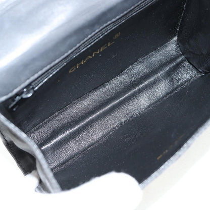 Chanel Vintage Camellia Flap Crossbody Bag Satin and Mesh, BLACK, SATIN, Shoulder bag